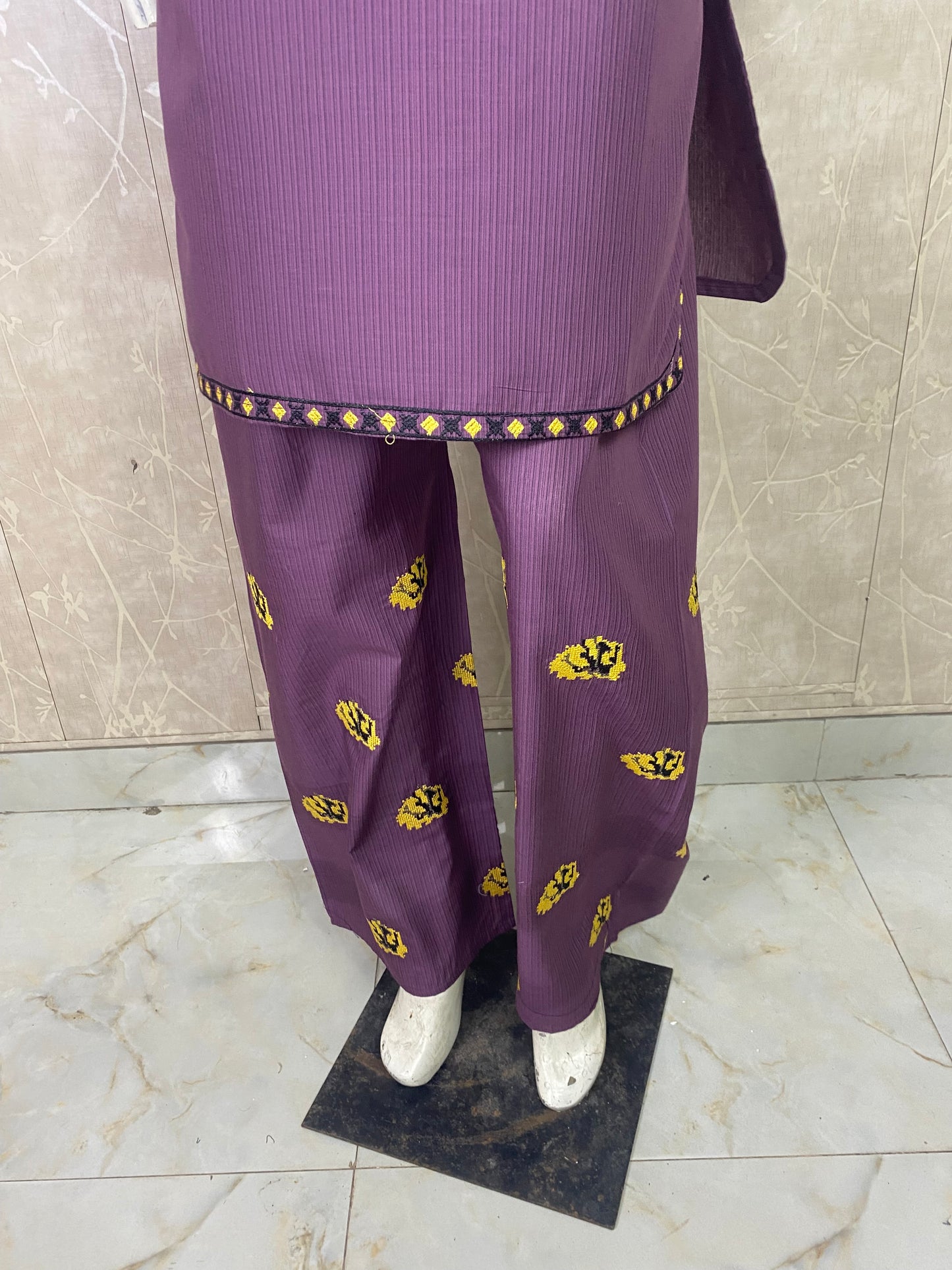 2PC Embroidered Stitched Suit | Breathable Fabric