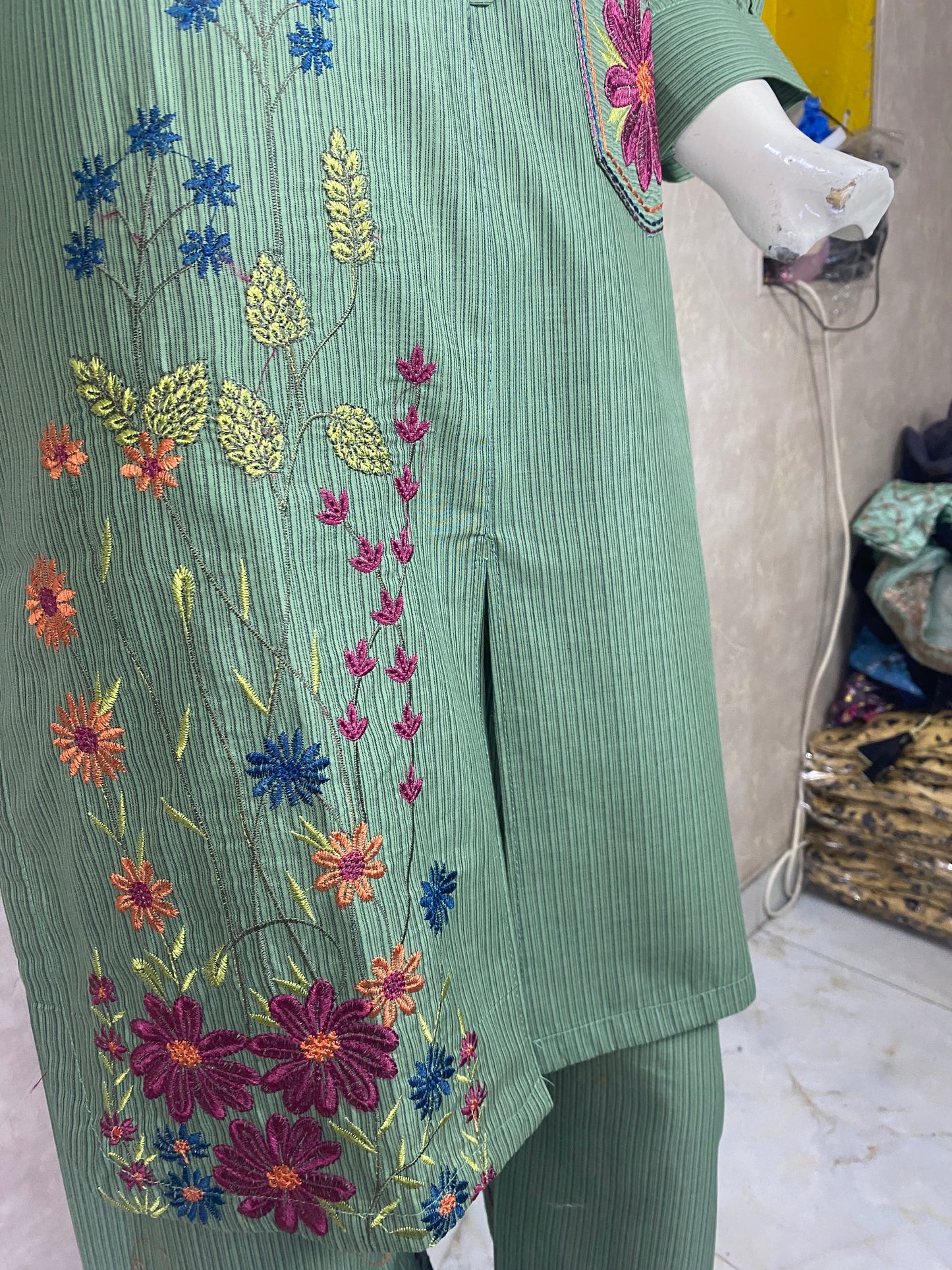 2PC Embroidered Stitched Suit | Breathable Fabric