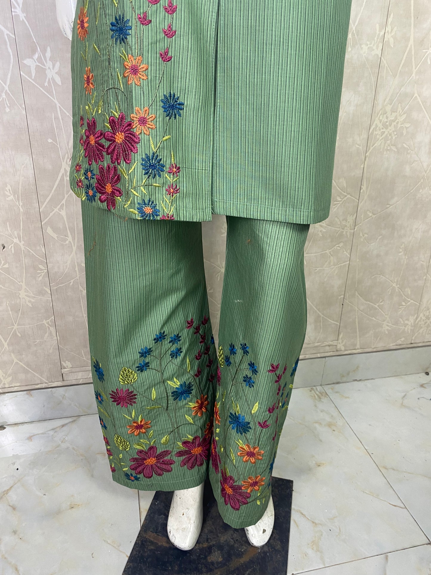 2PC Embroidered Stitched Suit | Breathable Fabric