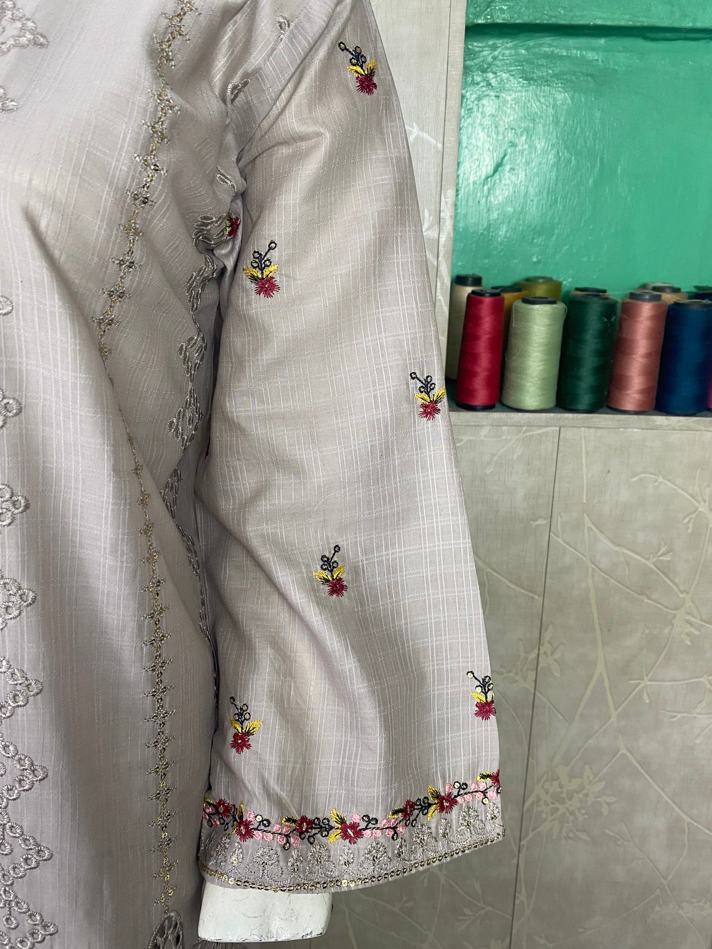 2PC Embroidered Stitched Suit | Breathable Fabric