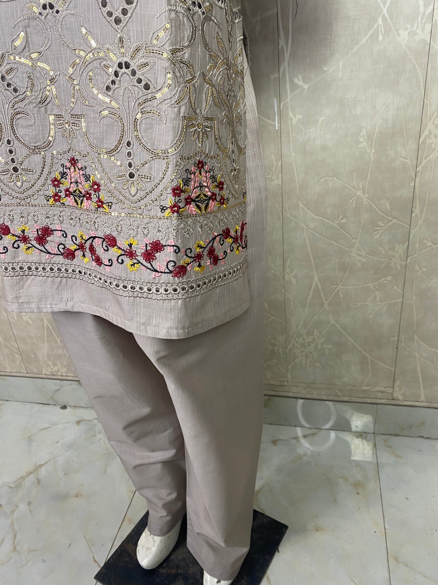 2PC Embroidered Stitched Suit | Breathable Fabric
