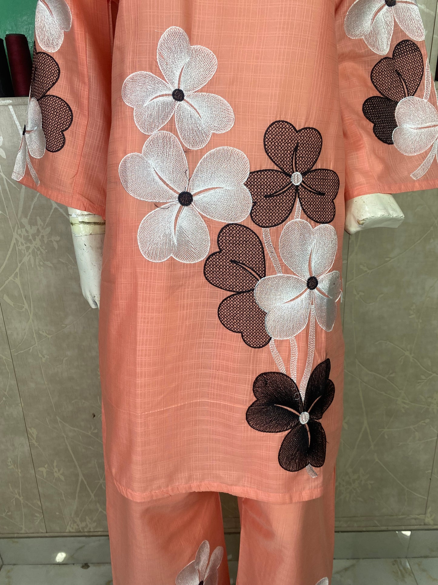 2PC Embroidered Stitched Suit | Breathable Fabric