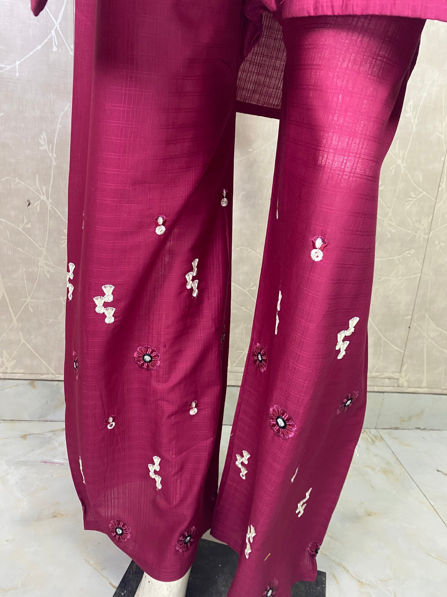 2PC Embroidered Stitched Suit | Breathable Fabric