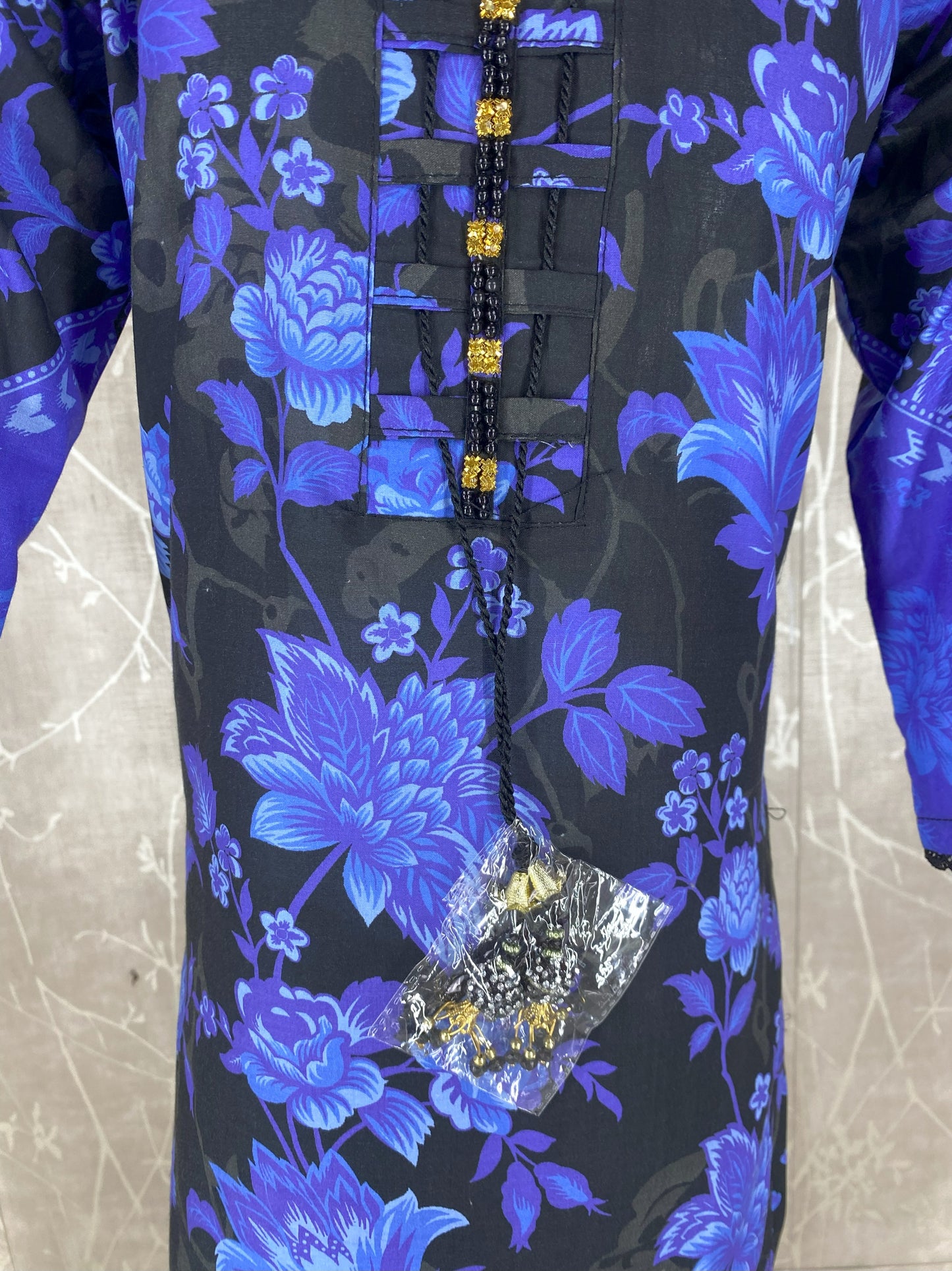 Kids 2PC Stitched Lawn Suit – Embroidered Sleeves & Daman | Fancy Tassel Neckline