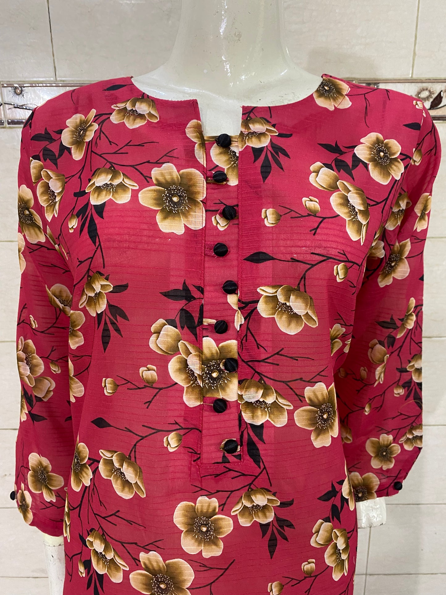 close view of Banadora lawn stitched 2PC suit for women