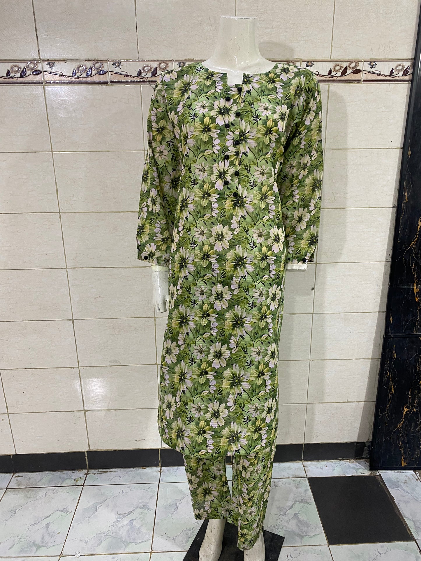 floral stitched 2-piece lawn suit for women – summer ready-to-wear by R&M Textile 1