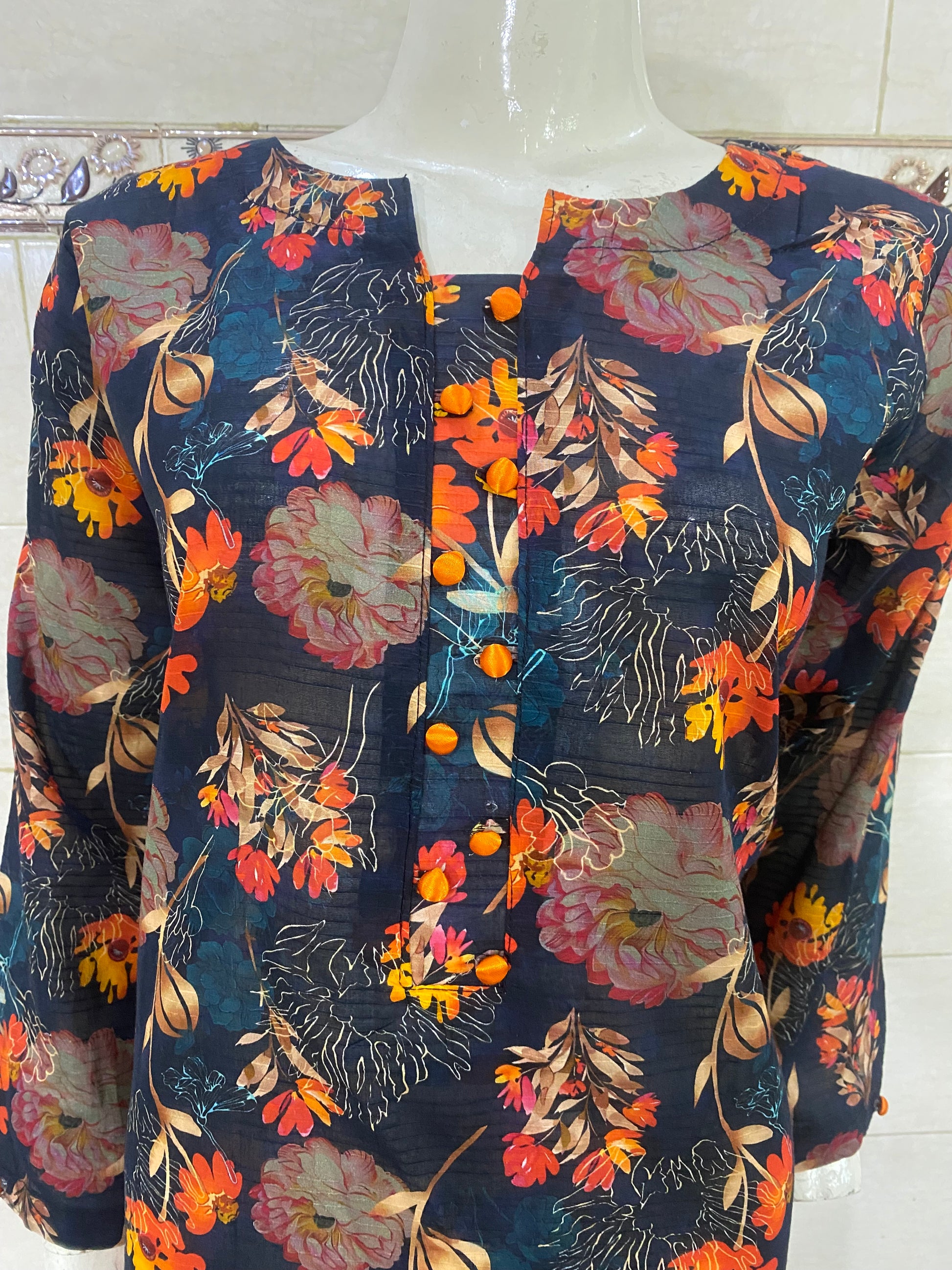 floral stitched 2-piece lawn suit for women – summer ready-to-wear by R&M Textile