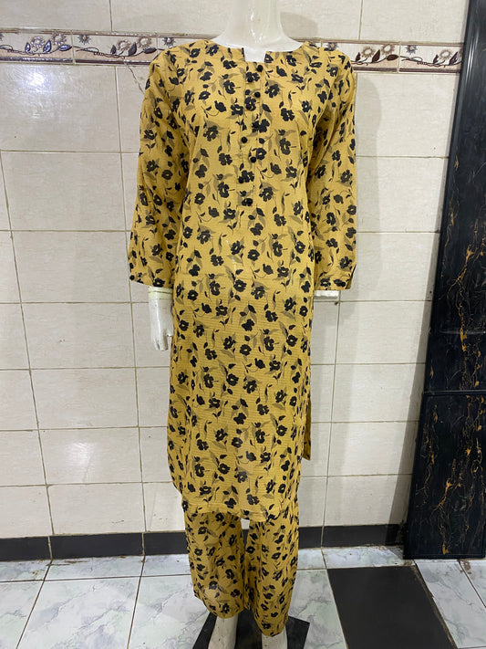 floral stitched 2-piece lawn suit for women – summer ready-to-wear by R&M Textile