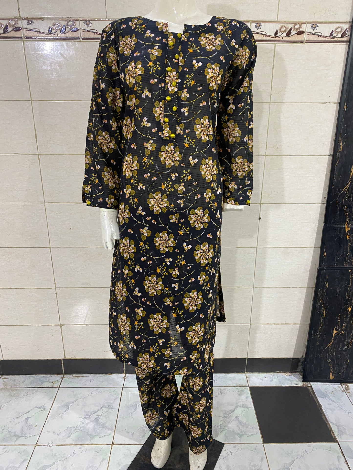floral stitched 2-piece lawn suit for women – summer ready-to-wear by R&M Textile 1
