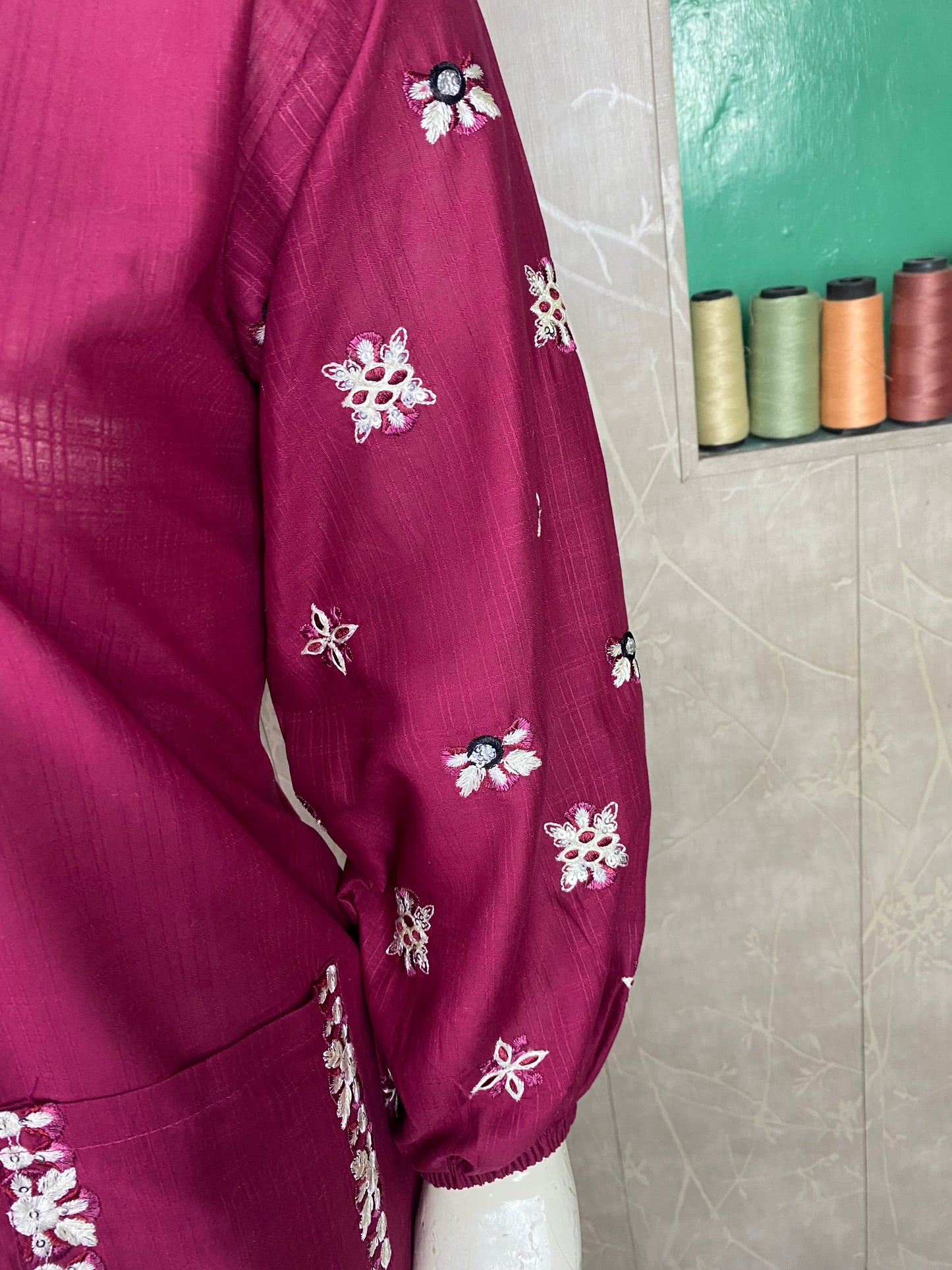 2PC Embroidered Stitched Suit  | Breathable Fabric