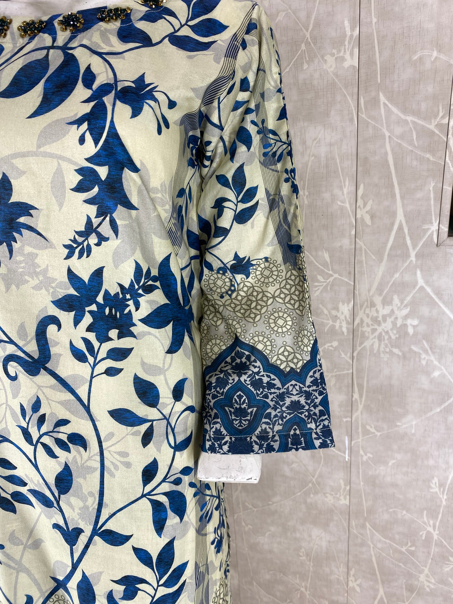 3PC Stitched Suit – Digital Printed Premium Lawn with Hand Embellished Neckline