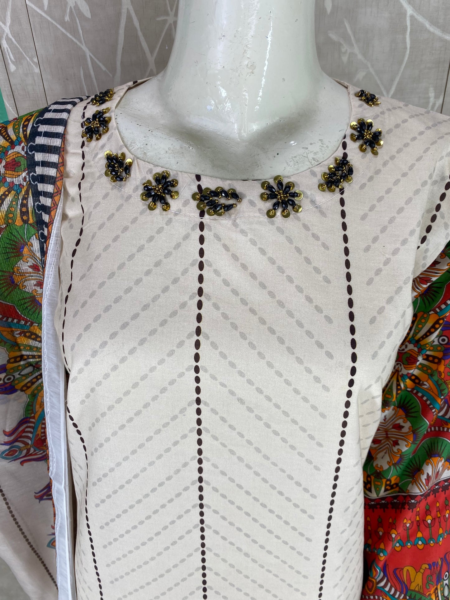 3PC Stitched Suit – Digital Printed Premium Lawn with Hand Embellished Neckline
