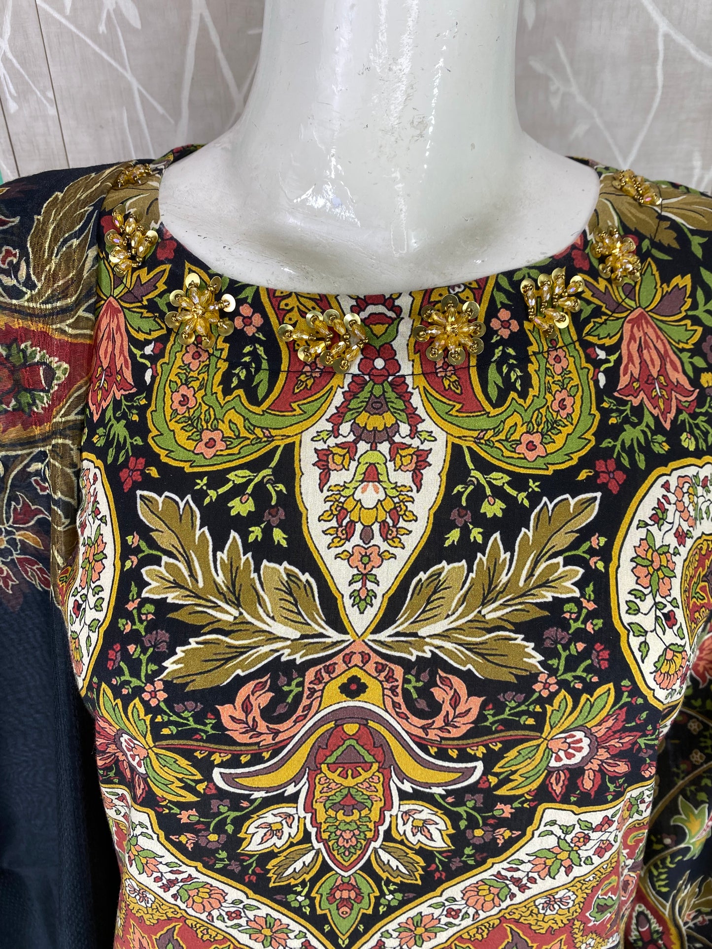 3PC Stitched Suit – Digital Printed Premium Lawn with Hand Embellished Neckline