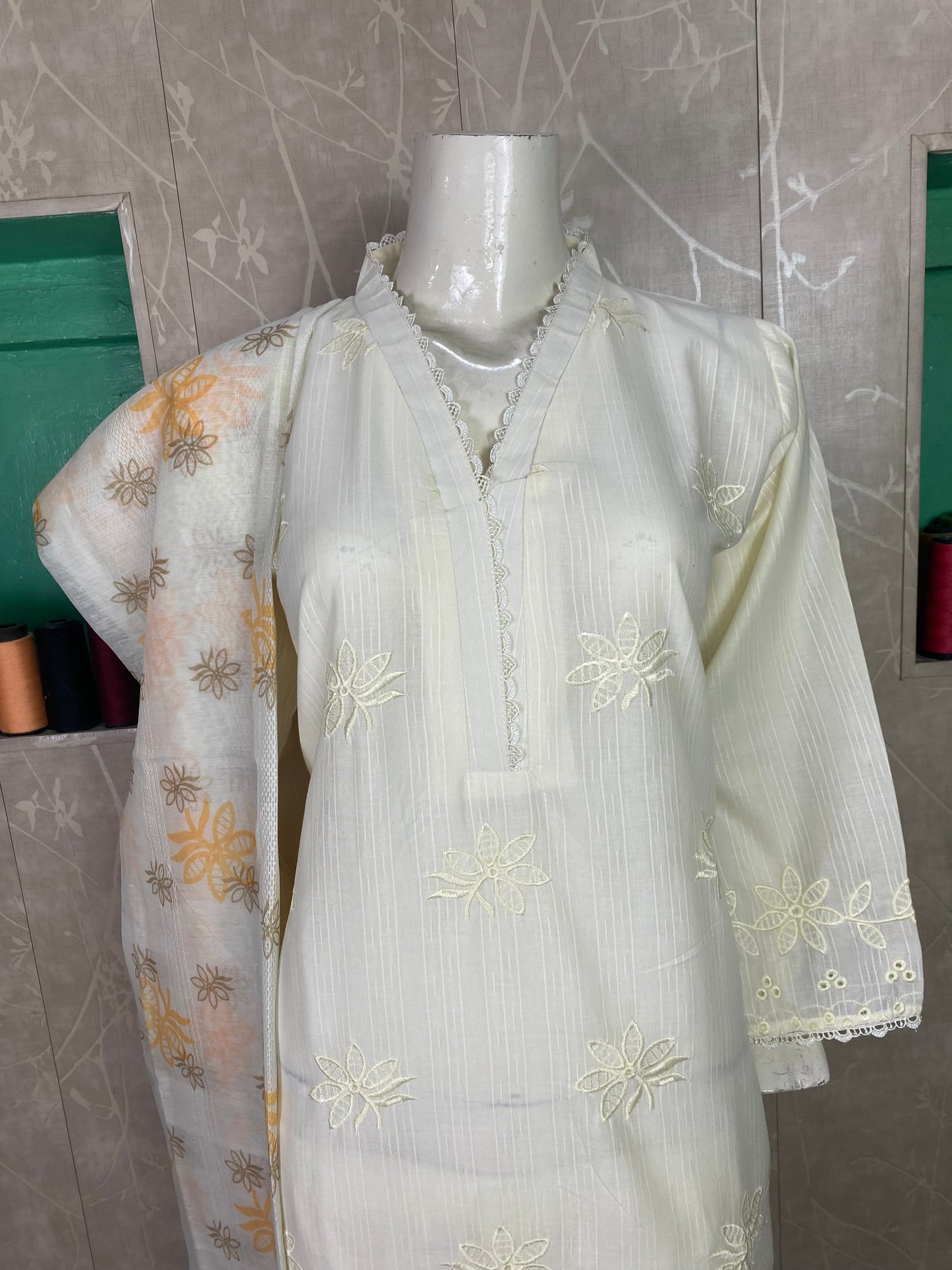 3PC Embroidered Stitched Suit  | Breathable Fabric