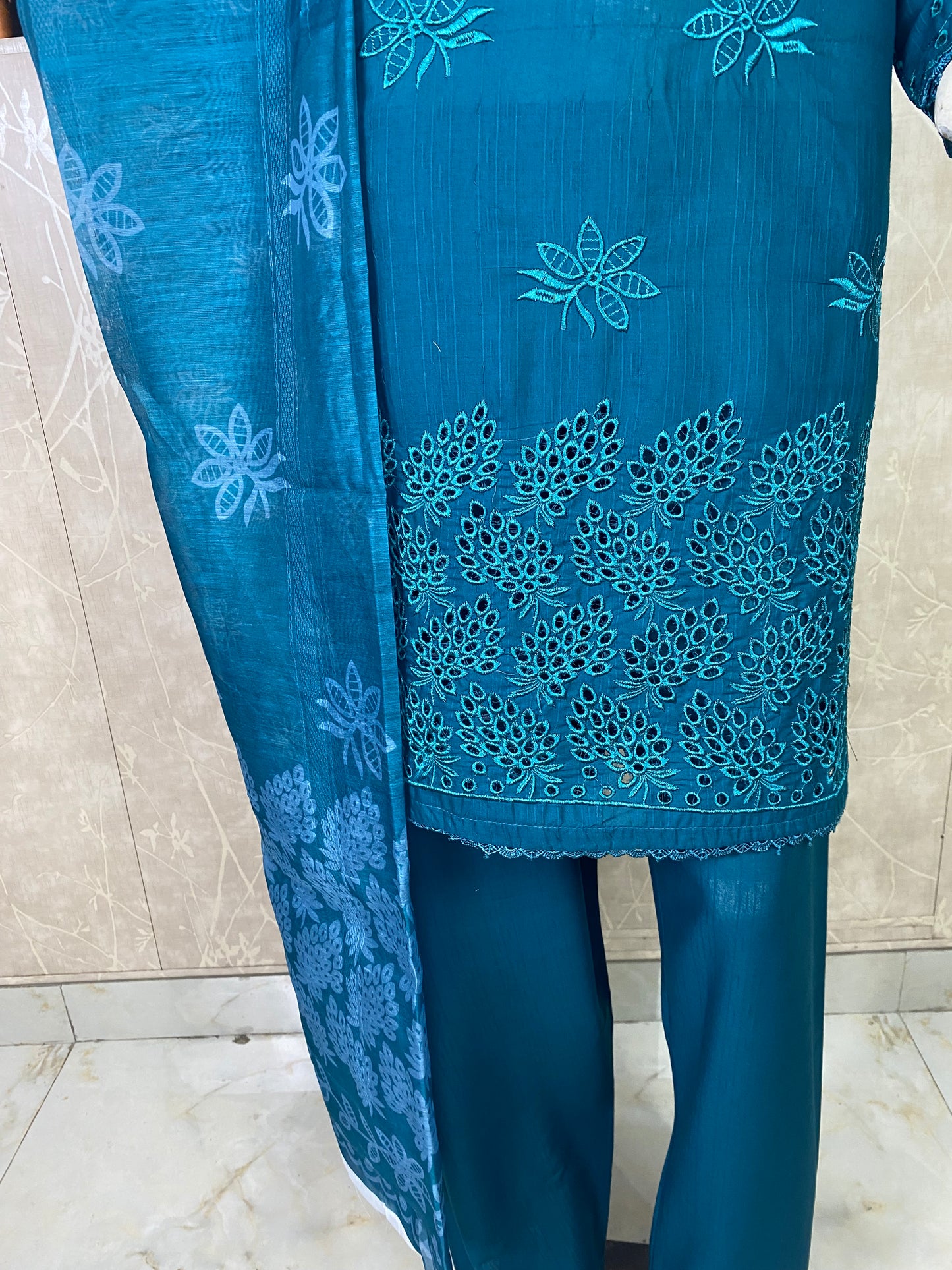3PC Embroidered Stitched Suit  | Breathable Fabric
