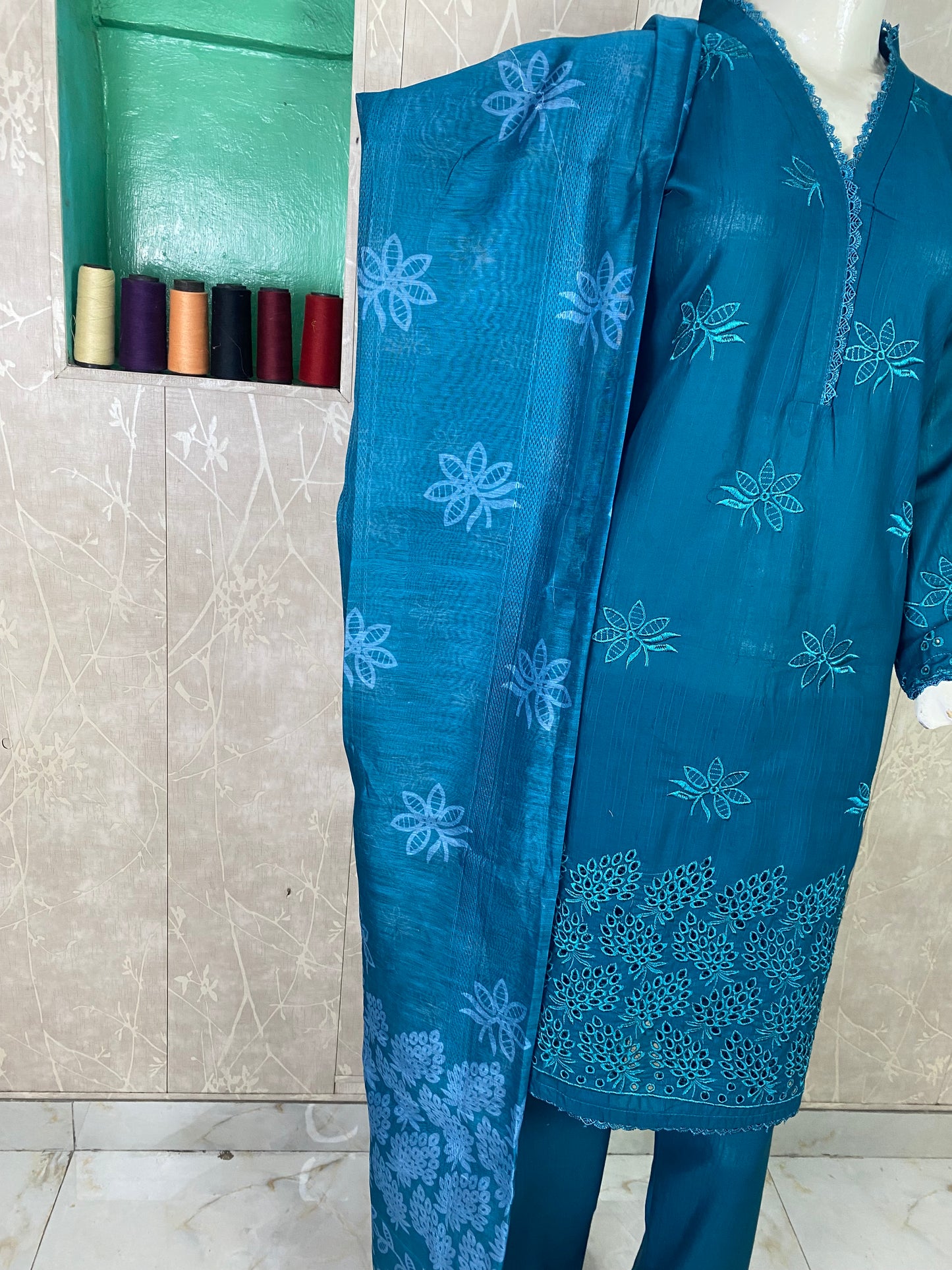 3PC Embroidered Stitched Suit  | Breathable Fabric