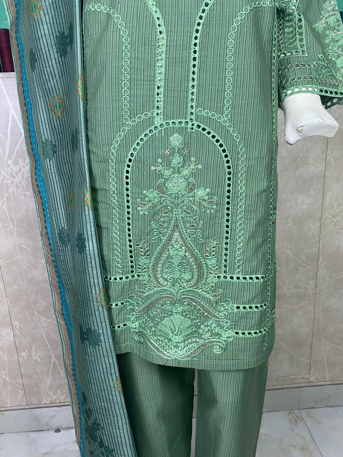 3PC Embroidered Stitched Suit  | Breathable Fabric