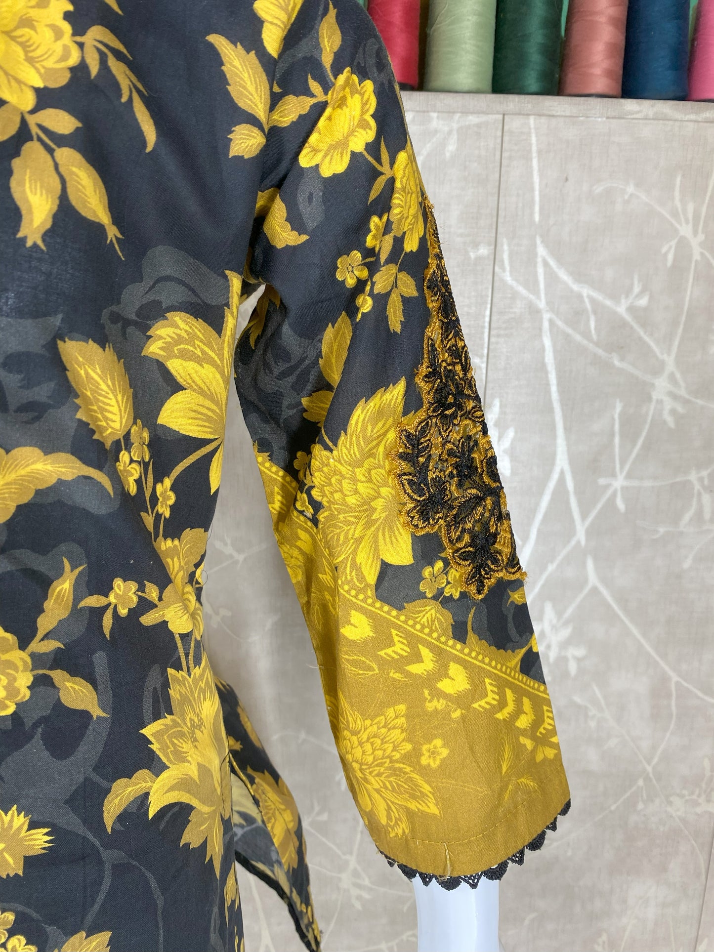 Kids 2PC Stitched Lawn Suit – Embroidered Sleeves & Daman | Fancy Tassel Neckline