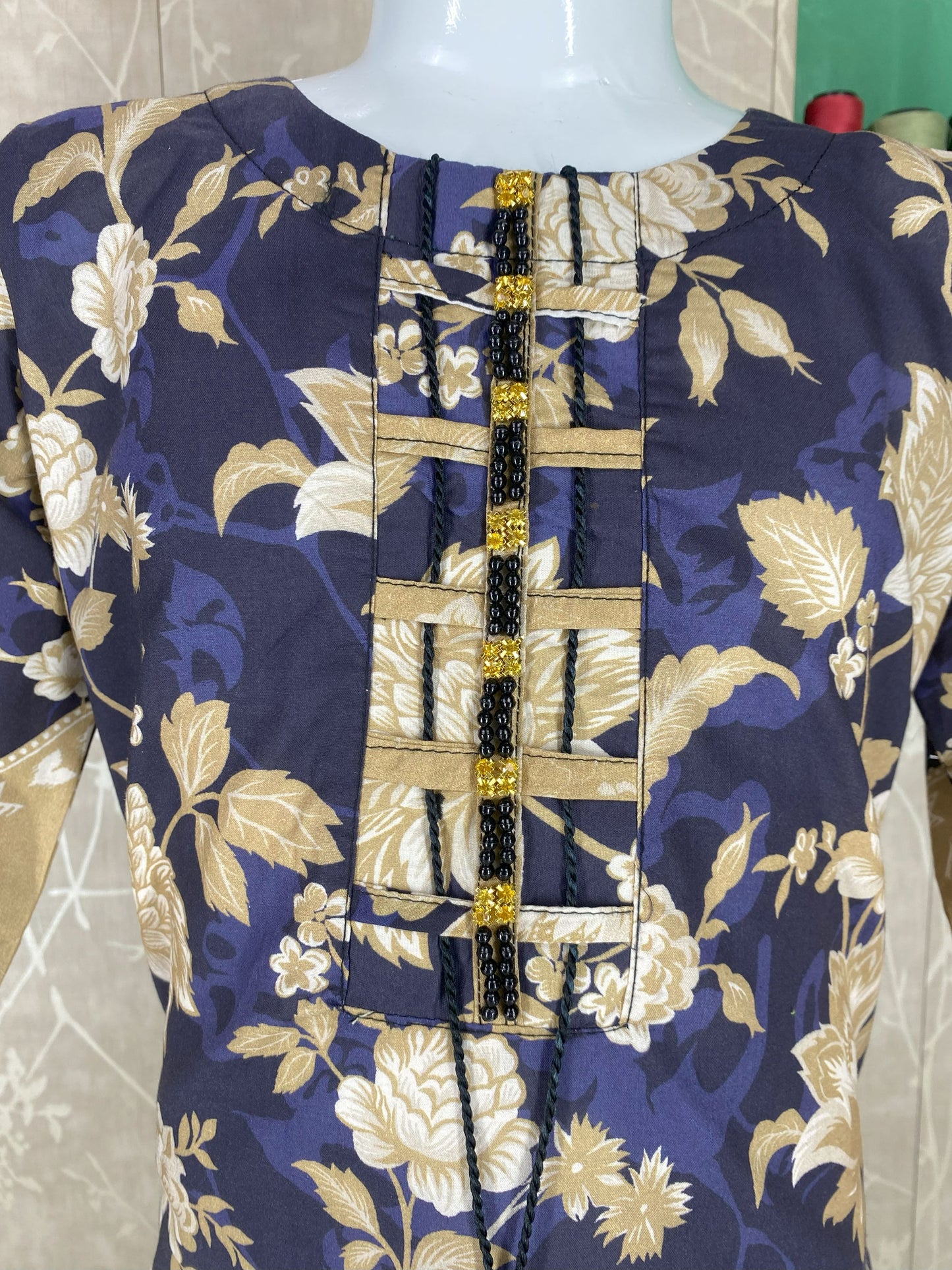 Kids 2PC Stitched Lawn Suit – Embroidered Sleeves & Daman | Fancy Tassel Neckline